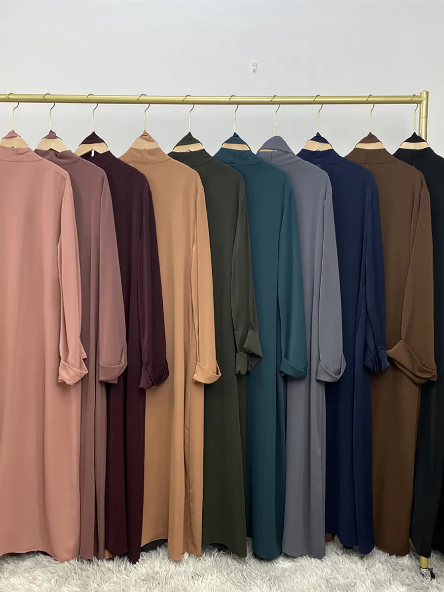 Dubai Elegance Open Abaya – Robe Modeste en Polyester pour Femmes - Muslim Essentials