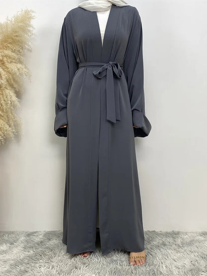 Dubai Elegance Open Abaya – Robe Modeste en Polyester pour Femmes - Muslim Essentials