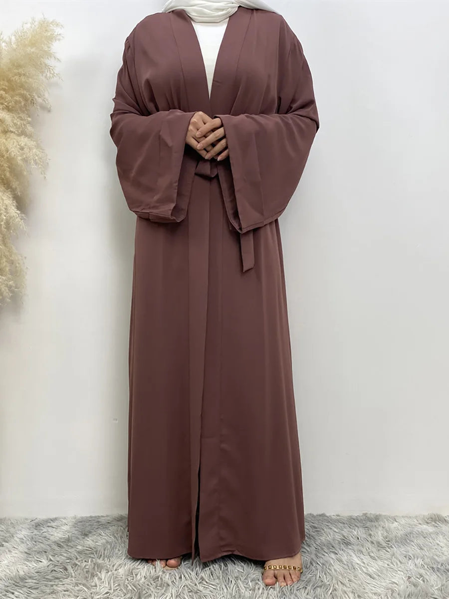 Dubai Elegance Open Abaya – Robe Modeste en Polyester pour Femmes - Muslim Essentials
