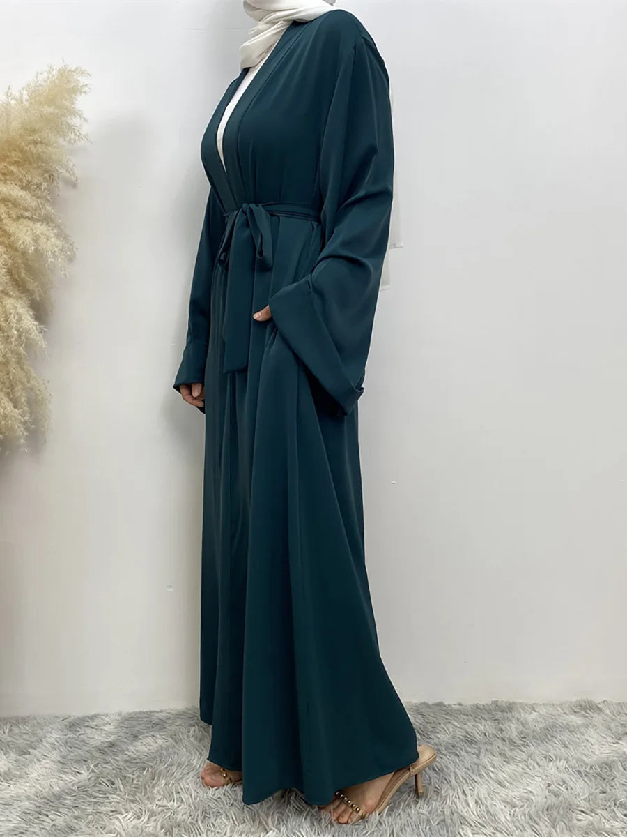 Dubai Elegance Open Abaya – Robe Modeste en Polyester pour Femmes - Muslim Essentials