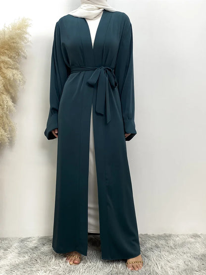 Dubai Elegance Open Abaya – Robe Modeste en Polyester pour Femmes - Muslim Essentials
