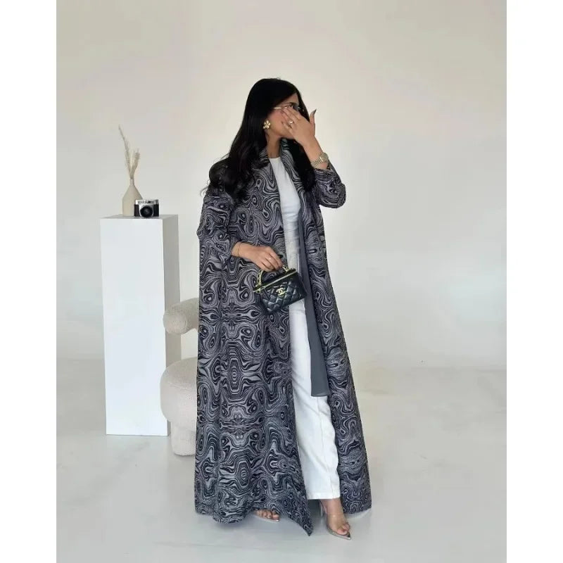 Abaya KAF - Robe Longue Musulmane Ouverte, Cardigan Classique, Taille S-XXL - Muslim Essentials