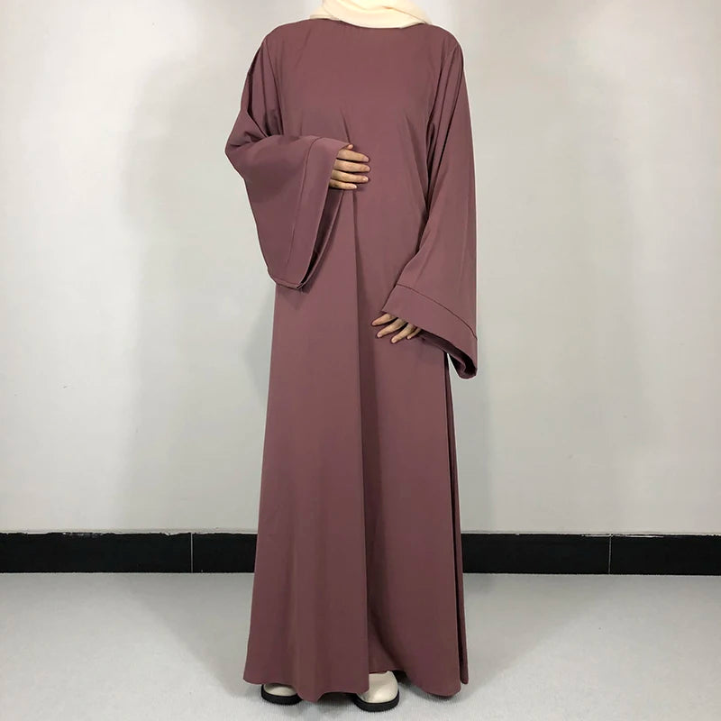 15 Colors Basic Plain Nida Abaya With Free Belt High Quality Muslim Women Modest Simple Dress EID Ramadan Islamic Clothing - Muslim Essentials