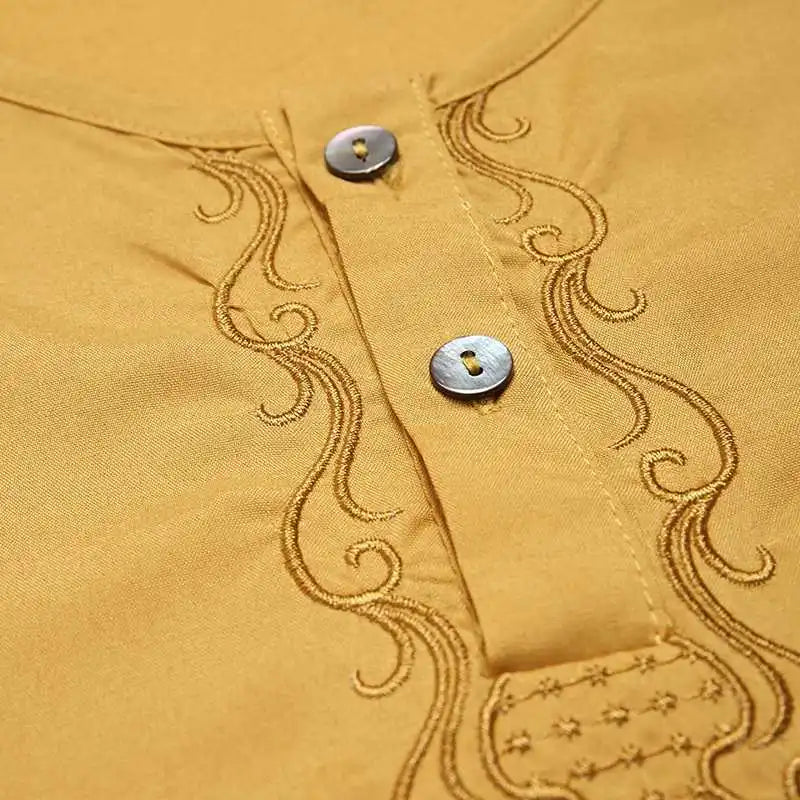 Qamis Homme en Tissu – Style Traditionnel & Moderne, Manches Courtes, Confort Estival - Muslim Essentials